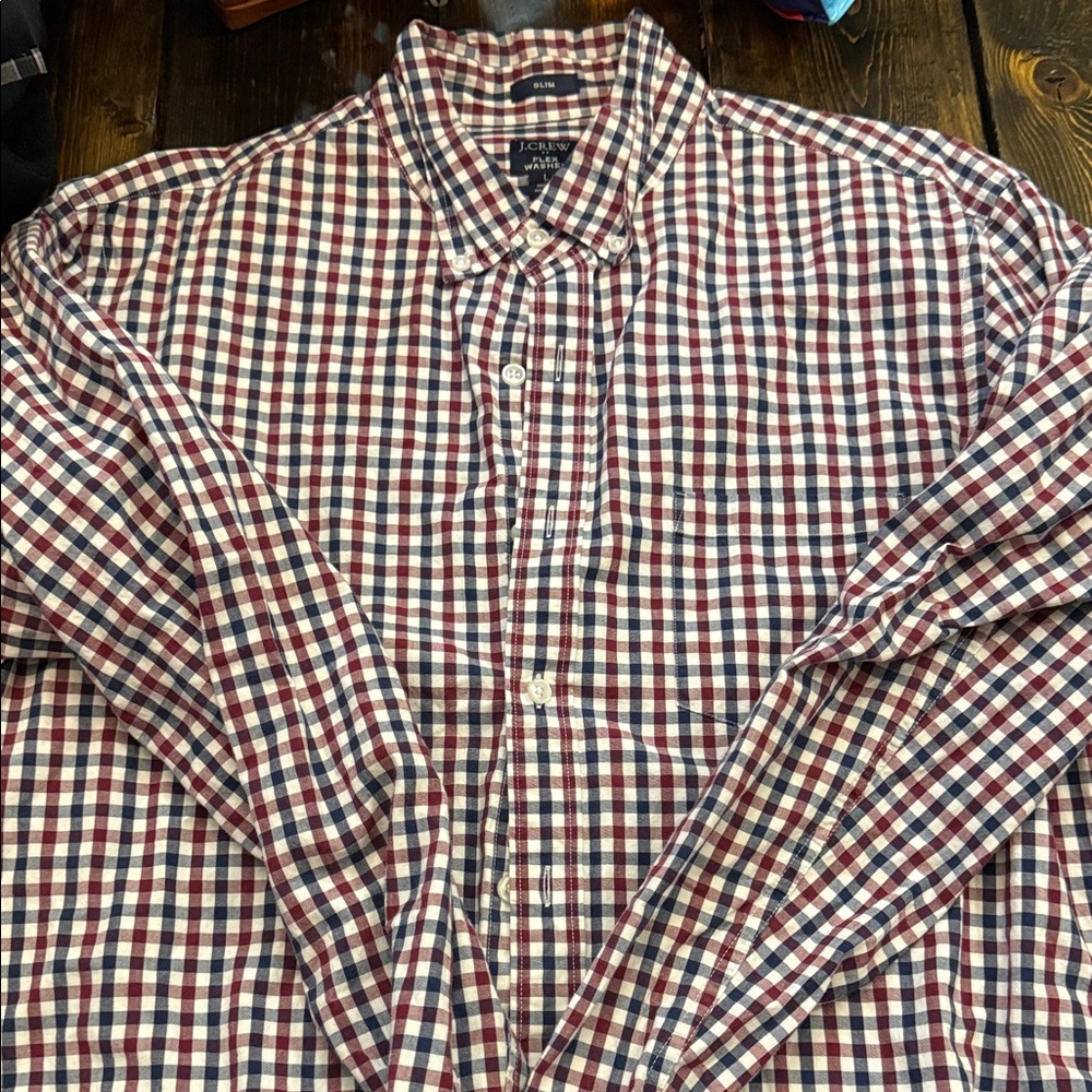 J. Crew Men's Multicolor Checkered Button Down Shirt